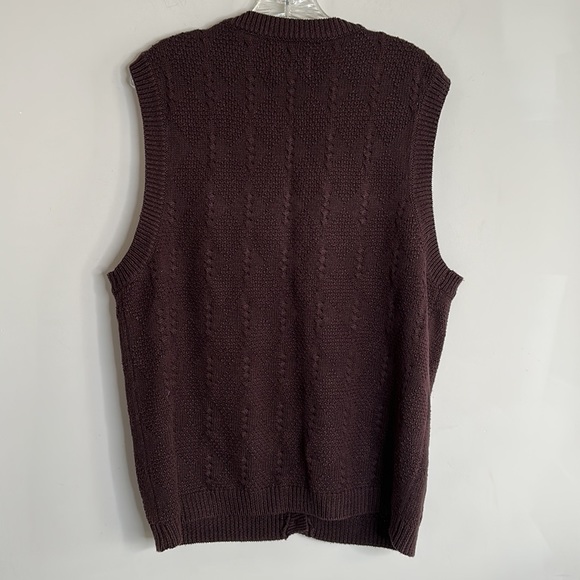 90s Westbound Casuals Brown Argyle Sweater Vest - Picture 4 of 8